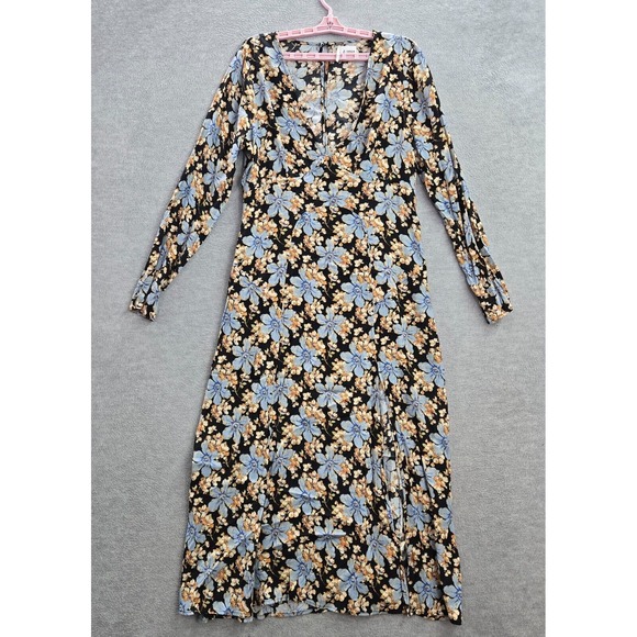 Free People Women Dress 12 Multicolored Floral Gates To The Garden Viscose - Picture 1 of 9